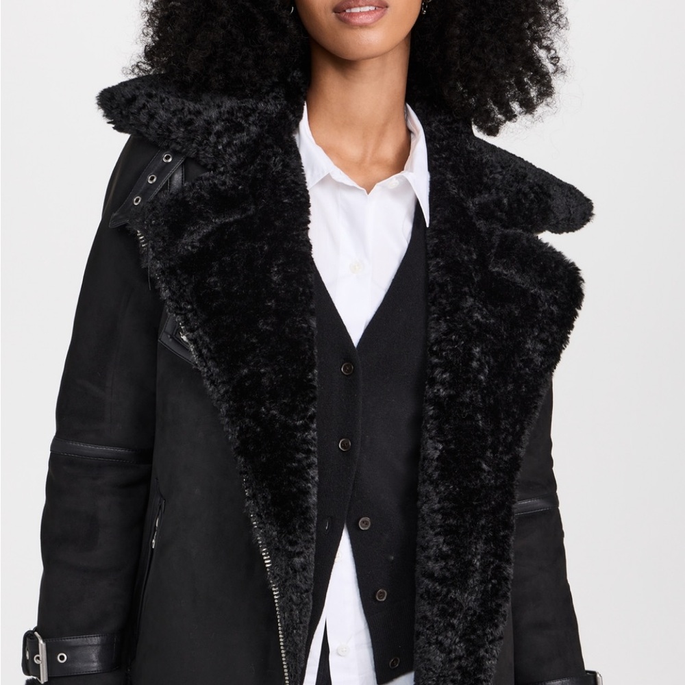 Avec Les Filles faux shearling Moto jacket new with tags